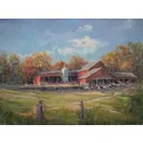 Robert Waltsak, NY Country Farm, Oil on canvas