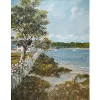 Ray George Ellis, Walking Along North Shore, Oil on canvas