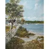 Ray George Ellis, Walking Along North Shore, Oil on canvas