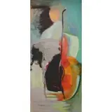 Ilana Lilienthal, Guitar Player, Acrylic on canvas
