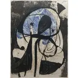 Joan Miró, La Commedia Dell'Arte. Plate VIII, Etching in color