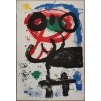 Joan Miró, A Woman Picking Grapes, Colored lithograph