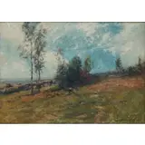 Edward Gay, Hillside Landscape, Oil on board