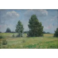 Harry Anthony DeYoung, Landscape with Trees, Oil on canvas