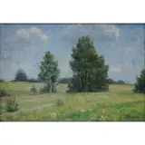 Harry Anthony DeYoung, Landscape with Trees, Oil on canvas