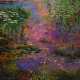 Thomas de Decker, Pond Reflections, Oil on panel