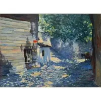 Nimetullah Gerasim, Street Scene, 1963, Oil on canvas
