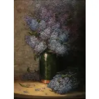 Arthur Mendel, Lilacs, Oil on board