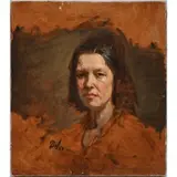 David A. Leffel, Portrait Study of a Woman with Dark Hair, Oil on canvas