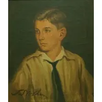 Stefah Norblin, Portrait of a Boy, Oil on canvas