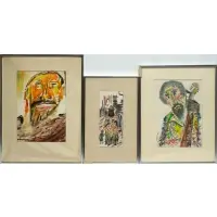 Tenor Man by Vincent Smith, Three Works on Paper: (i) 'Tenor Man', 1965, sold Apr 2024