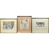 Along-Seventh Avenue by Vincent Smith, 1966, Three Works on Paper:(i) 'Along-Seventh Avenue', sold Apr 2024