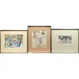 Along-Seventh Avenue by Vincent Smith, 1966, Three Works on Paper:(i) 'Along-Seventh Avenue', sold Apr 2024