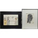 Poet by Vincent Smith, Two Works on Paper: (i) Double Portrait of Amiri Baraka and Myself', sold Apr 2024