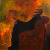 Geoffrey Holder, Portrait of Fernando Sanchez (1935-2006), Acrylic on board