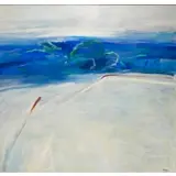 Reuben Tam, Blue Surf, Oil on canvas