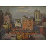 Frank S. Herrmann, Manhattan, West Side, Gouache on board