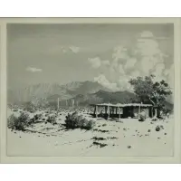 George Elbert Burr, Indian Home, Salt River Mountains, Arizona, Etching on laid paper