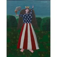 Oscar De Mejo, Mother America, Acrylic on board