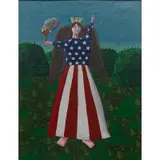 Oscar De Mejo, Mother America, Acrylic on board