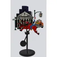 Frederick Prescott, Wall Street Broker Riding a Bull, Acrylic on steel kinetic sculpture
