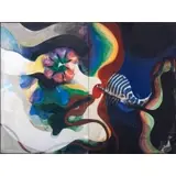 Clifford Lafontaine, Blood, Hair, Stem Blossom (A Statement by Dr. Ochoa, 1963), Oil on canvas