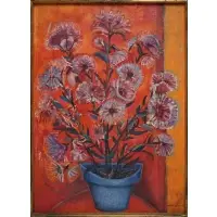 Otto Marx, Straw Flowers, Oil on canvas