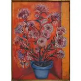 Otto Marx, Straw Flowers, Oil on canvas