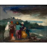 Evening Picnickers by Jon Corbino, Oil on board, sold Apr 2024