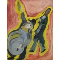 Les Musicians by Emmanuel Mané-Katz, Gouache, ink, and pencil on paper, sold Apr 2024