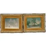 Two New York City Scenes by Johann Berthelsen, Oil on canvas board, sold Apr 2024
