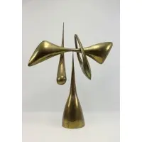 Philippe Hiquily, La Cible, Kinetic Brass sculpture, Signed "Hiqully" on base
