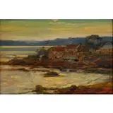 Edward J. Holslag, Rocky Point, Gloucester Harbor, Oil on board