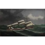 Lai Fong, The Four Masted Sailing Ship 'County of Pebbles, Oil on canvas