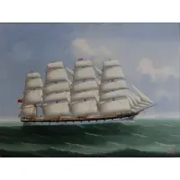 Lai Fong, The Clipper Ship County of Caithness, Oil on canvas