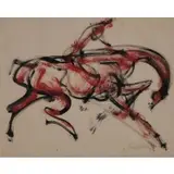 Kenneth Callahan, Horse and Rider, Tempera on paper