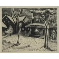 Wanda Gág, Winter Twilight, Lithograph