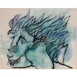 Ted Davies, Satyr, Watercolor and pencil on Whatman paper