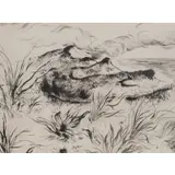 George Grosz, Dunes & Grass, Etching and Drypoint