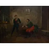 Jean Jacques Berne-Bellecour, Soldiers Playing Cards, Oil on panel