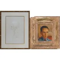 Jack W. Henderson, Portrait of a Gentleman in Profile, J. S., Pencil and mixed media