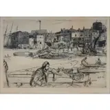 James Abbott McNeill Whistler, Black Lion Wharf, Etching