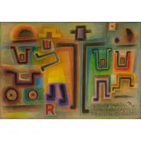 Werner Mayer-Gunther, Family Walk, Mixed media on linen