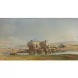 Edward Angelo Goodall, The Remains of a Roman Bridge, Old Tangier, Watercolor on paperboard