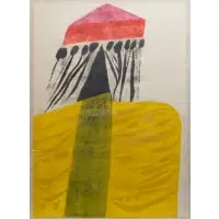 Arab Tent by Carol Summers, Color Woodcut, sold Mar 2024