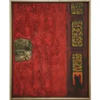 Shopping by Vincent Smith, Medium oil on canvas with paper collage, sold Feb 2024