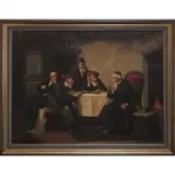 Endre Kovary, Rabbis in Discussion, Oil on canvas