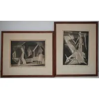 Isaac Friedlander, Stairs, 1953, Two Prints: (i) 'Stairs' 1953