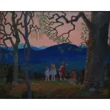 Benjamin Cory Kilvert, Fairy Tale Figures with a Boy and a Girl., Gouache on board
