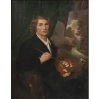 Paul Weber, Portrait at an Easel, Oil on canvas